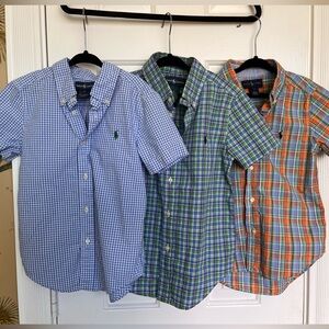 Ralph Lauren Boys Check and Plaid Short Sleeve Shirts